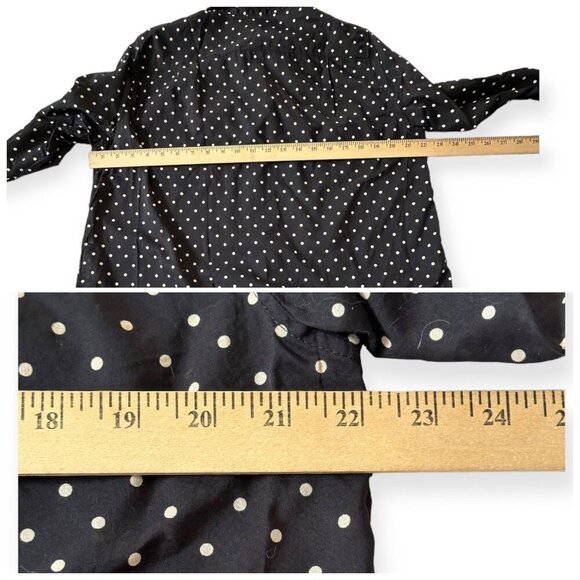 Uniqlo Long Sleeve Polka Dot Blouse, Cotton, Black-white, Size XL, NWT - Picture 8 of 12